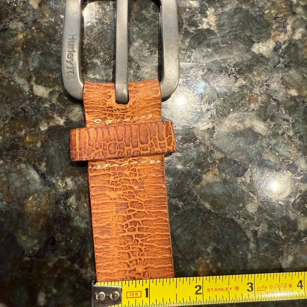 Vintage Hurley‎ Leather Belt Brown Crackled Large Buckled Size L 43”